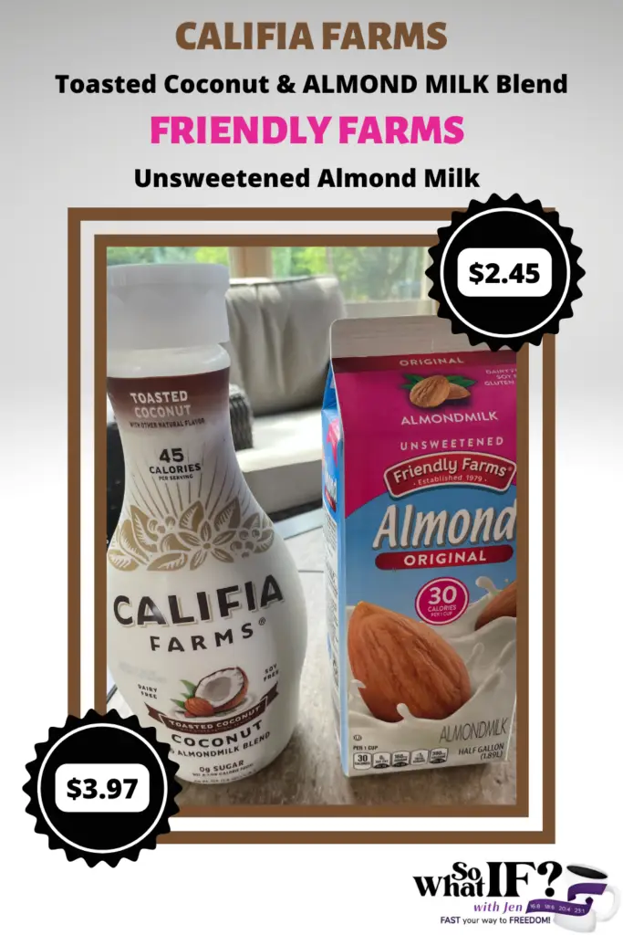 Nut milk is an awesome Aldi weight loss food to buy weekly!