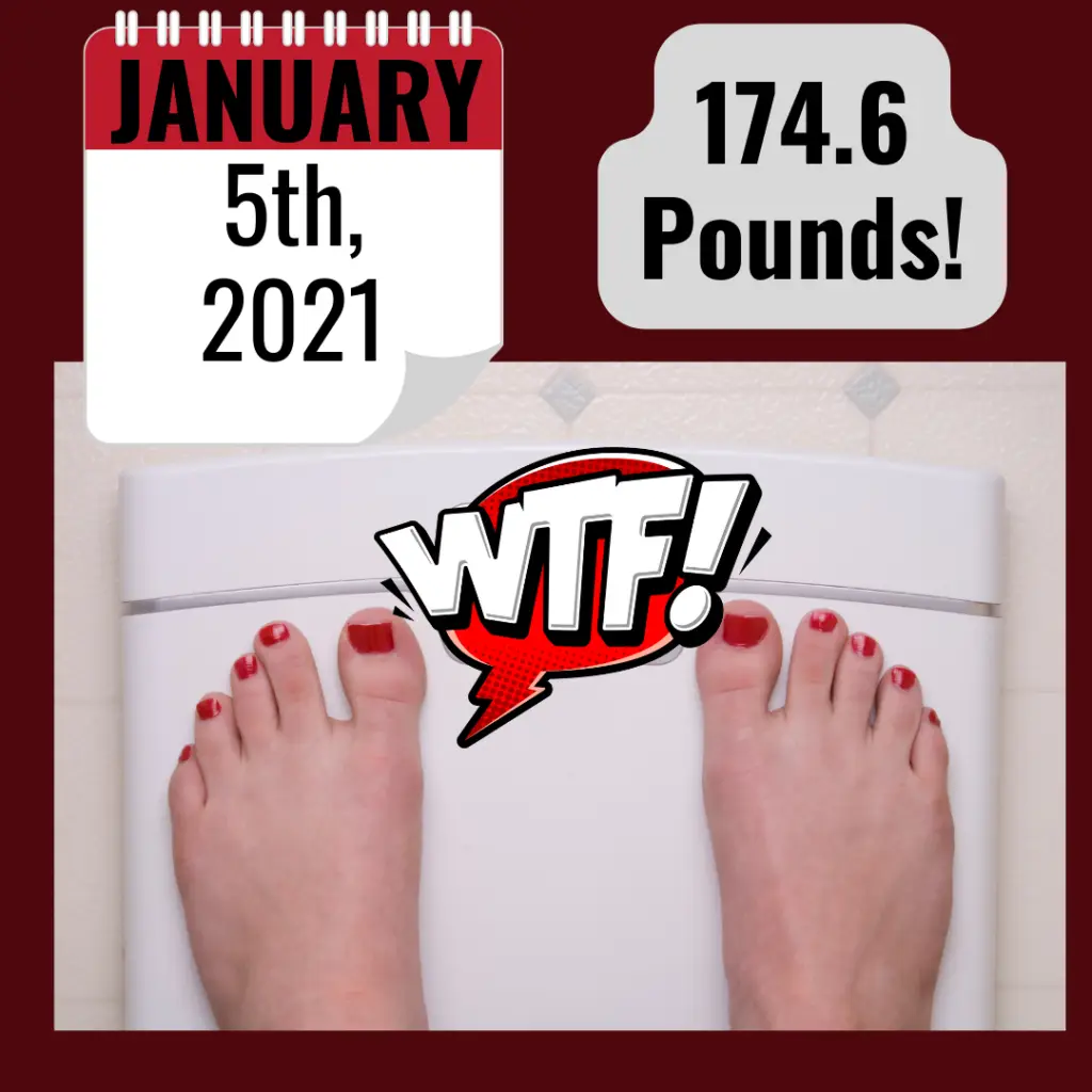 My weight hit an all-time high at 174.6 pounds!