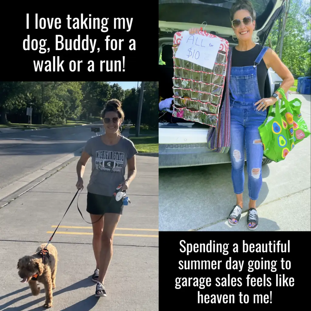 Non-Food Activities like walking your dog or garage saling can be satisfying and helpful while you are intermittent fasting.