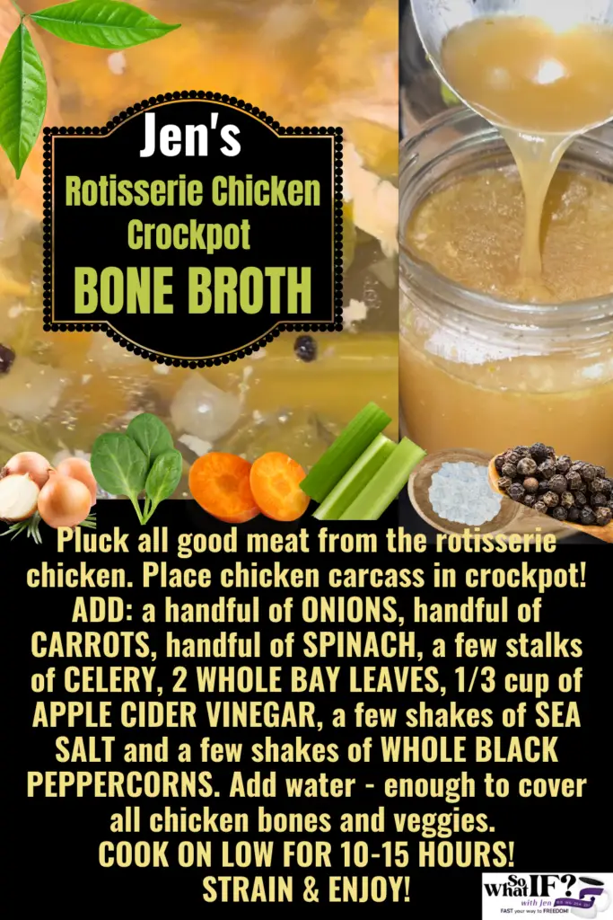 Jen's Rotisserie Chicken Crockpot Bone Broth Recipe!