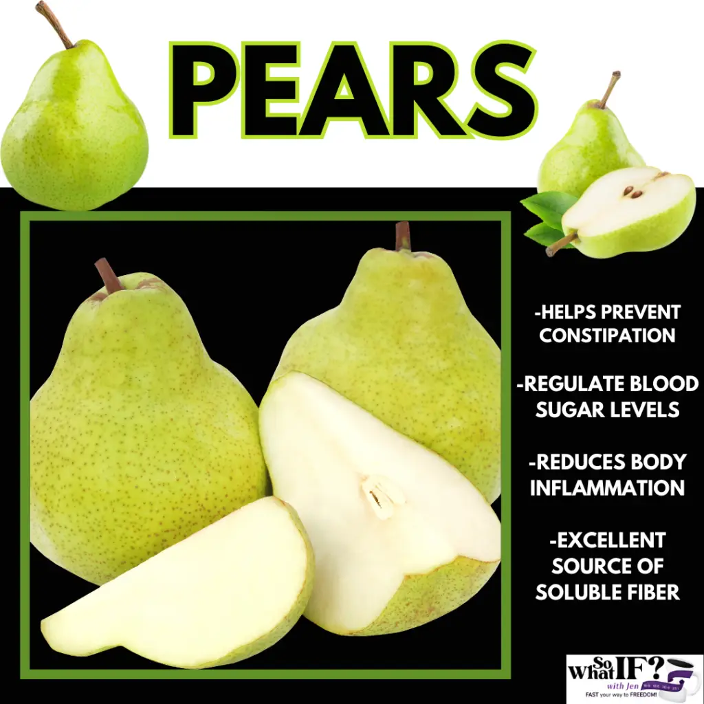 Pears are one of the best weight loss fruits.