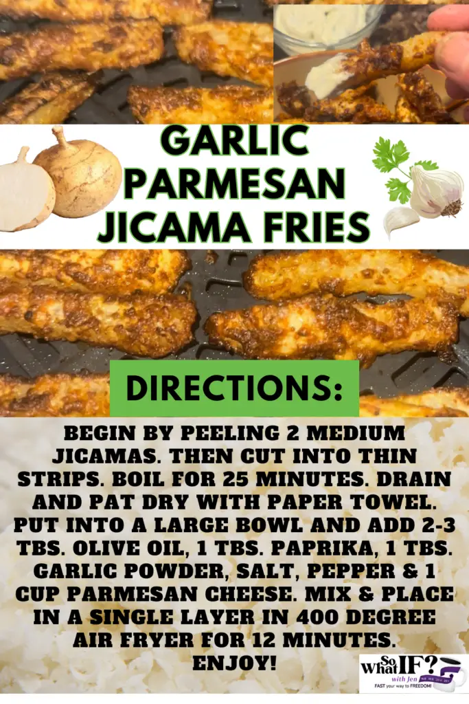 Garlic Parmesan Jicama Fries Low-Carb Weight Loss Recipe