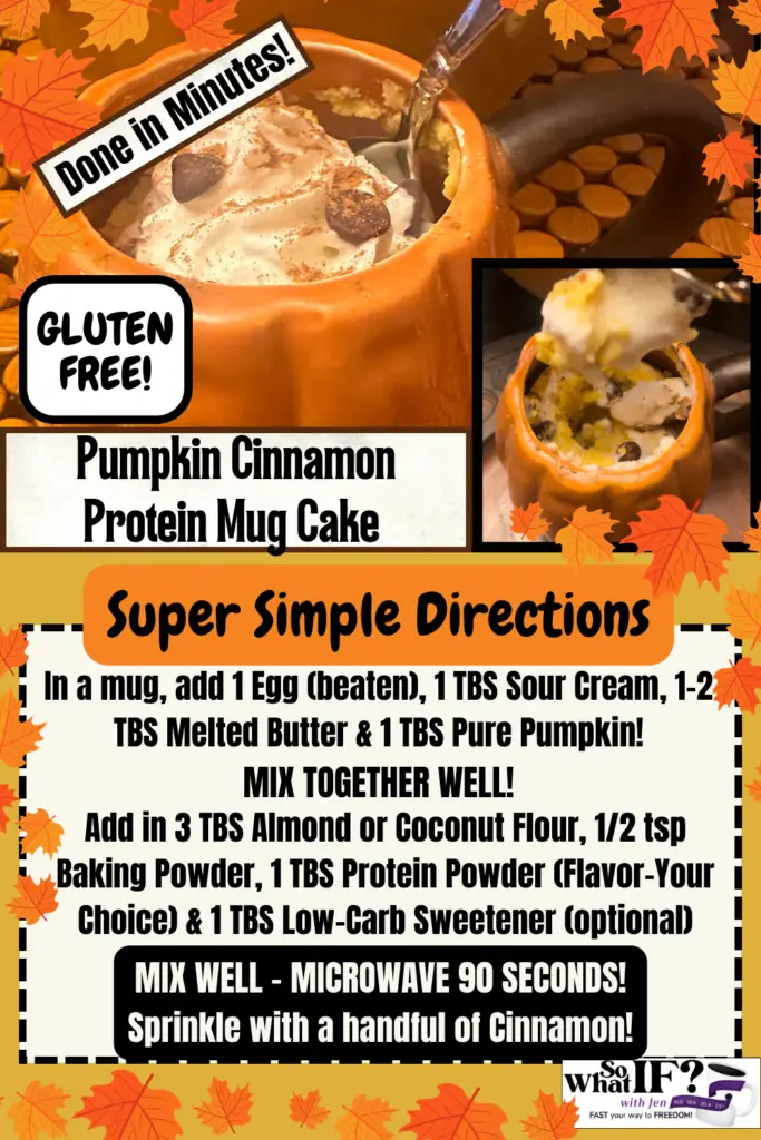 Gluten-Free Pumpkin Cinnamon Protein Mug Cake Recipe