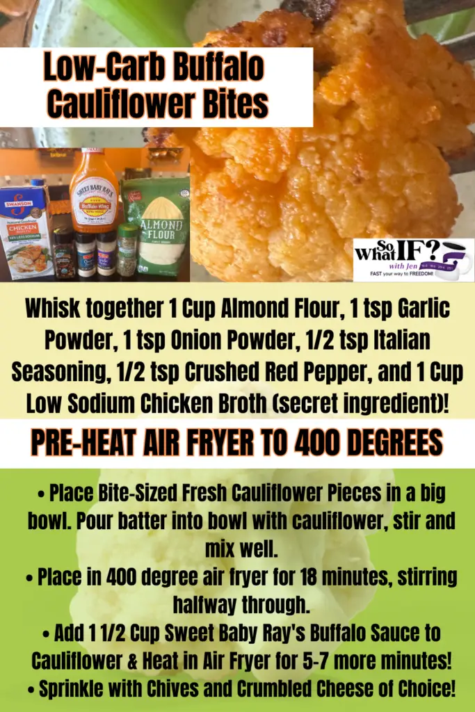 Buffalo Cauliflower Bites - intermittent fasting side dish recipe