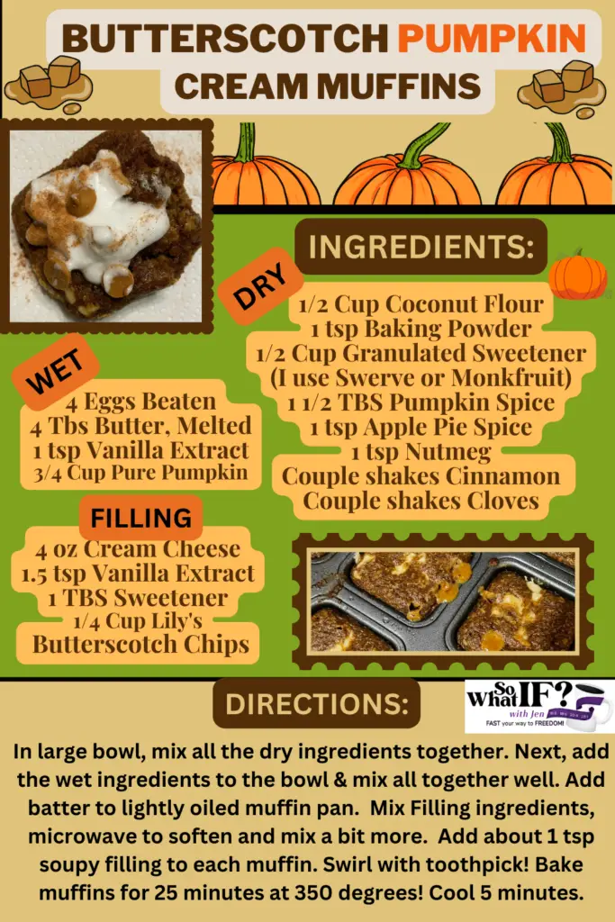 Butterscotch Pumpkin Cream Muffins