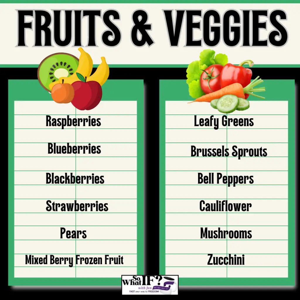 Fruits & Veggies - Intermittent Fasting Grocery List