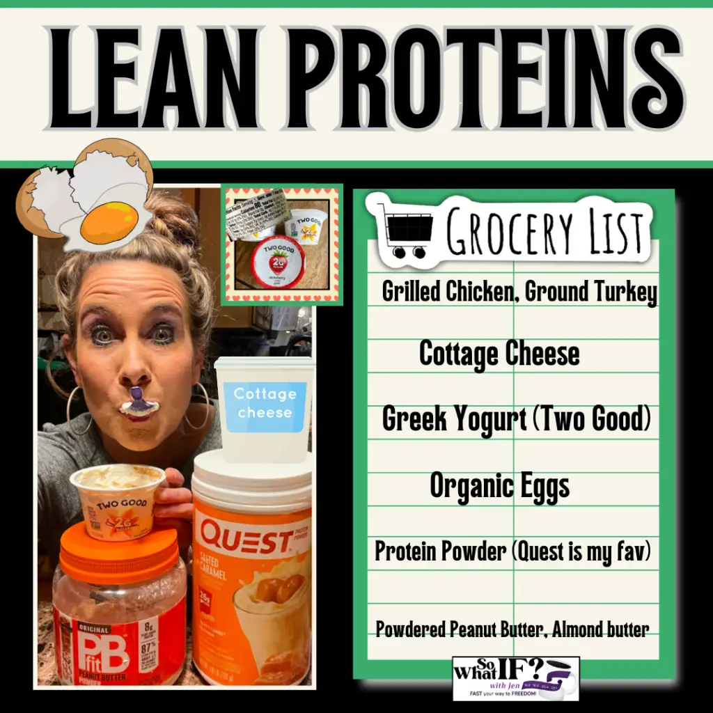 Lean Proteins are very important foods to have on an intermittent fasting grocery list!
