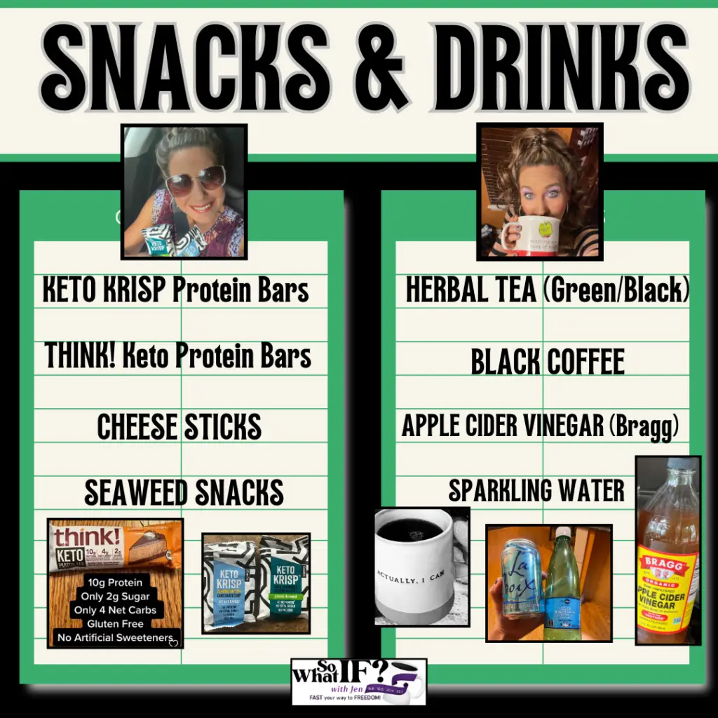 Intermittent Fasting Grocery List Snacks and Drinks