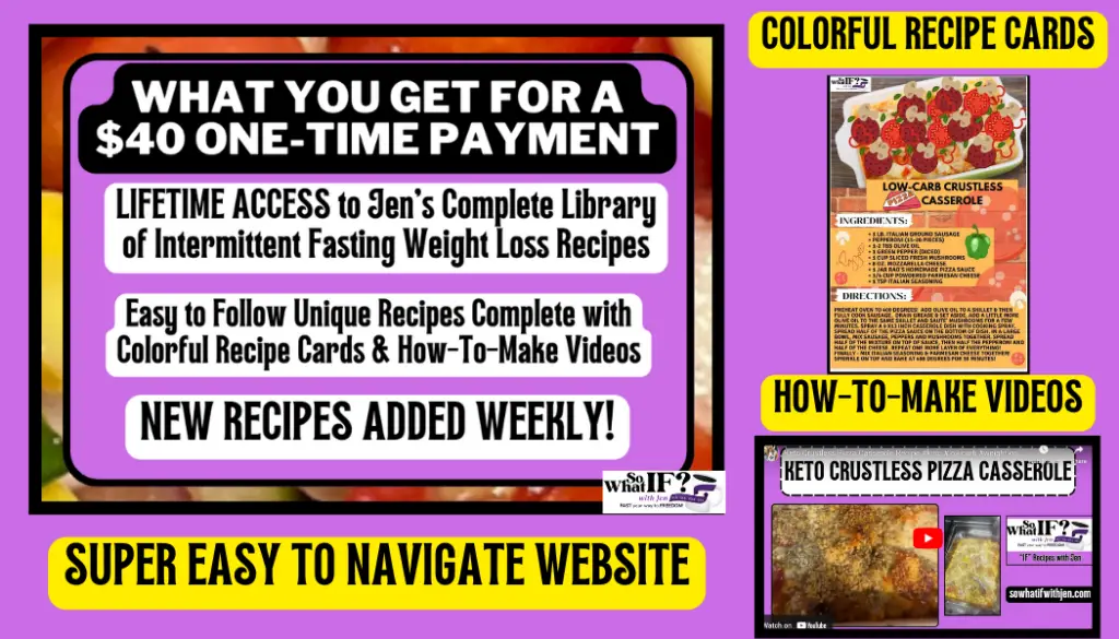 Jen's IF Recipes include colorful recipe cards and simple how-to-make videos.