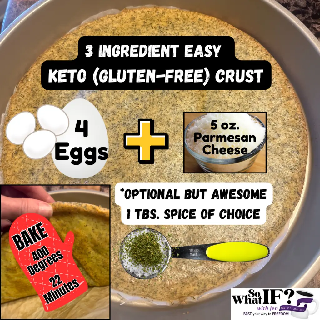 3 Ingredient Easy Keto Gluten-Free Crust Recipe - So What IF? with Jen