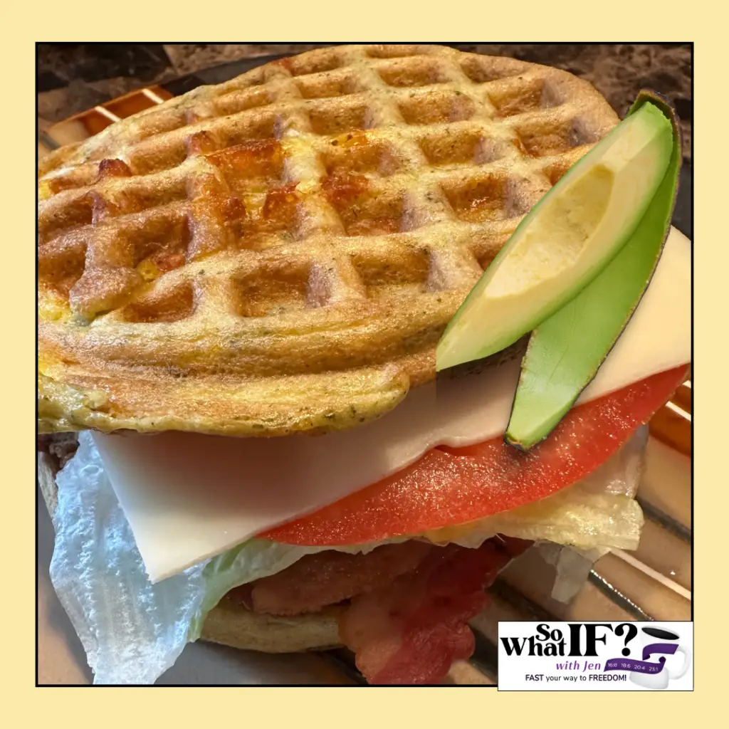 BLT + SA Chaffle Sandwich - perfect food for closing fasting window with