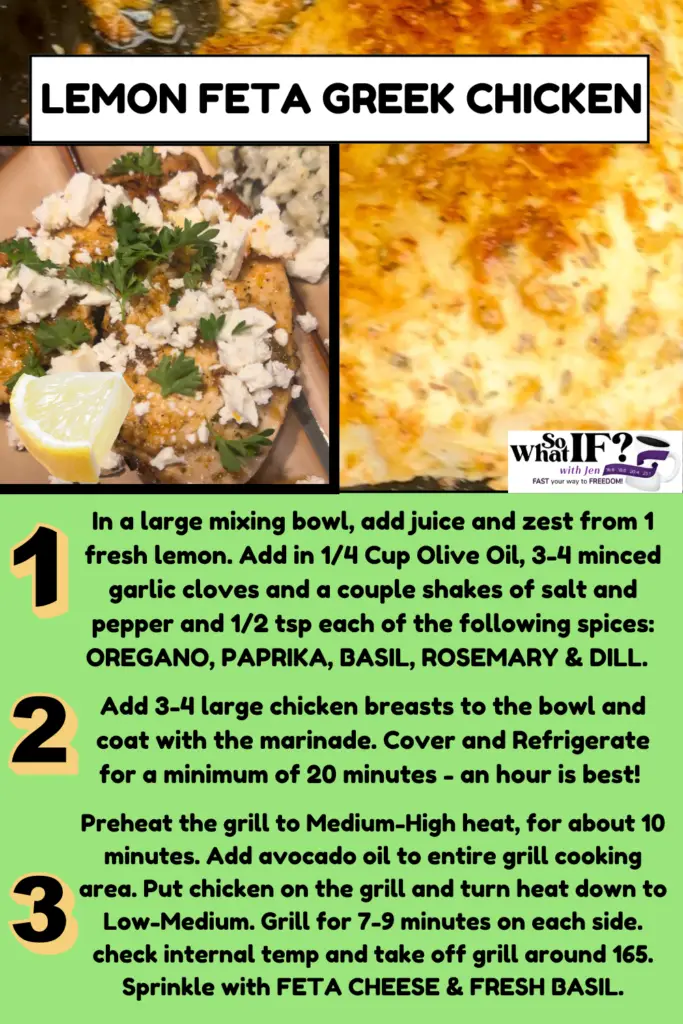 Lemon Feta Greek Chicken Blackstone Grill Weight Loss Recipe