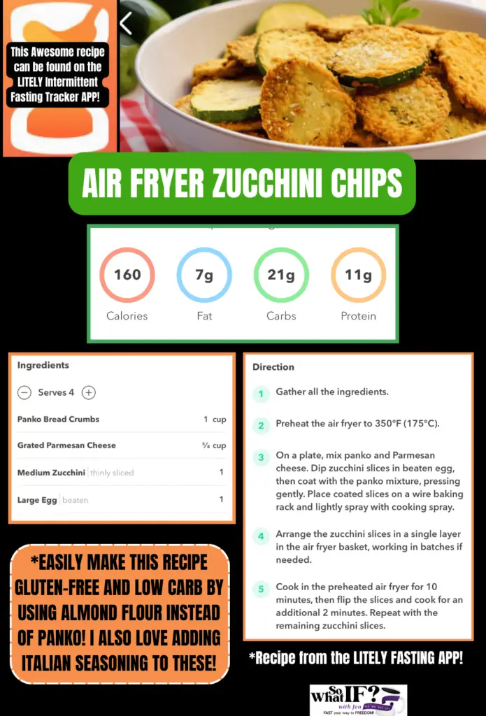 Intermittent Fasting Recipe - Air Fryer Zucchini Chips