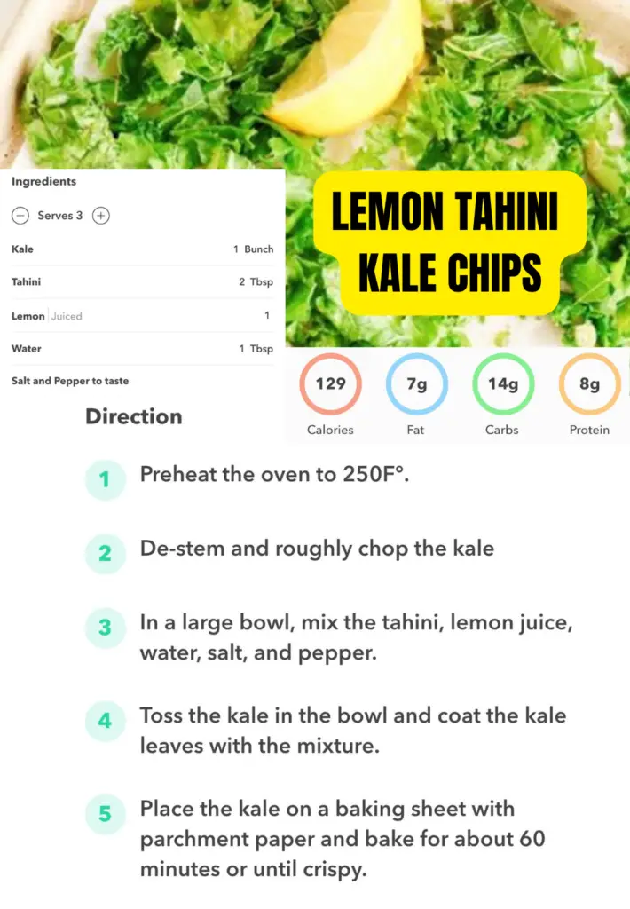 Intermittent Fasting Recipe - Lemon Tahini Kale Chips