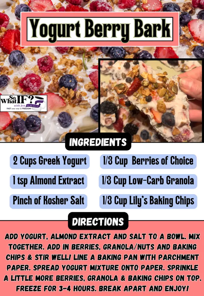 Intermittent Fasting Recipe - Yogurt Berry Bark