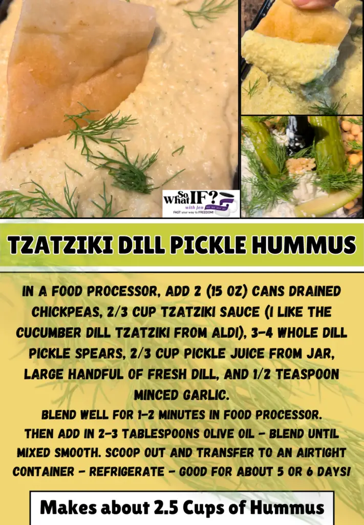 Intermittent Fasting Recipe - Tzatziki Dill Pickle Hummus