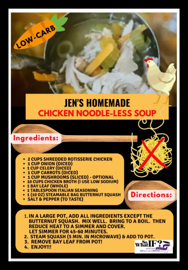Intermittent Fasting Recipe - Homemade Chicken Noodle-less Soup