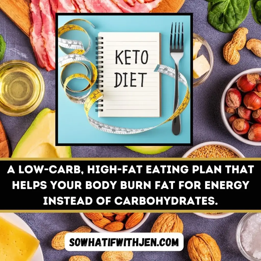 KETO DIET - a low-carb, high-fat eating plan that helps your body burn fat for energy instead of carbohydrates.