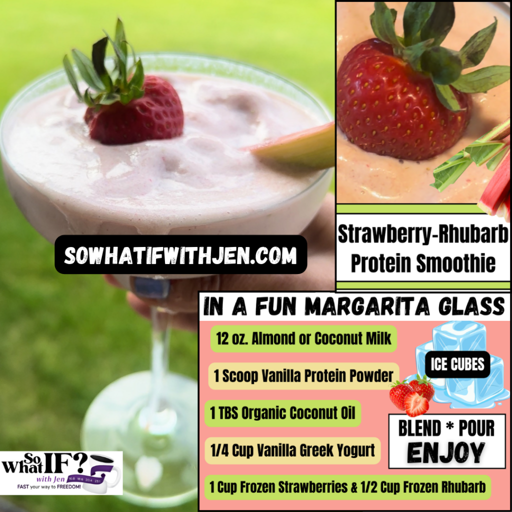 Strawberry Rhubarb Protein Smoothie
