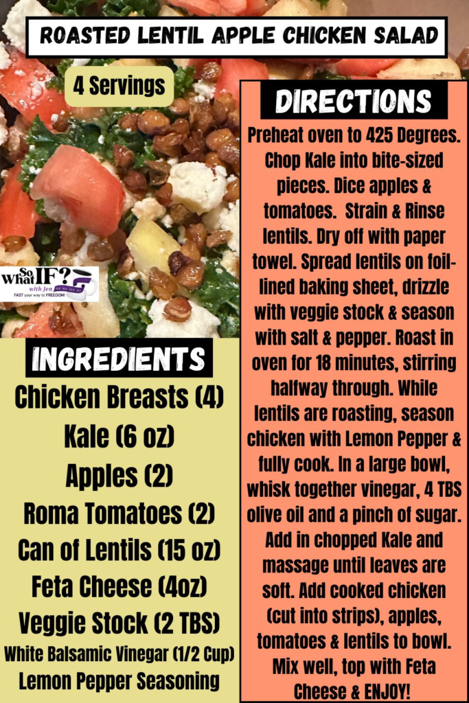Roasted Lentil Apple Chicken Salad