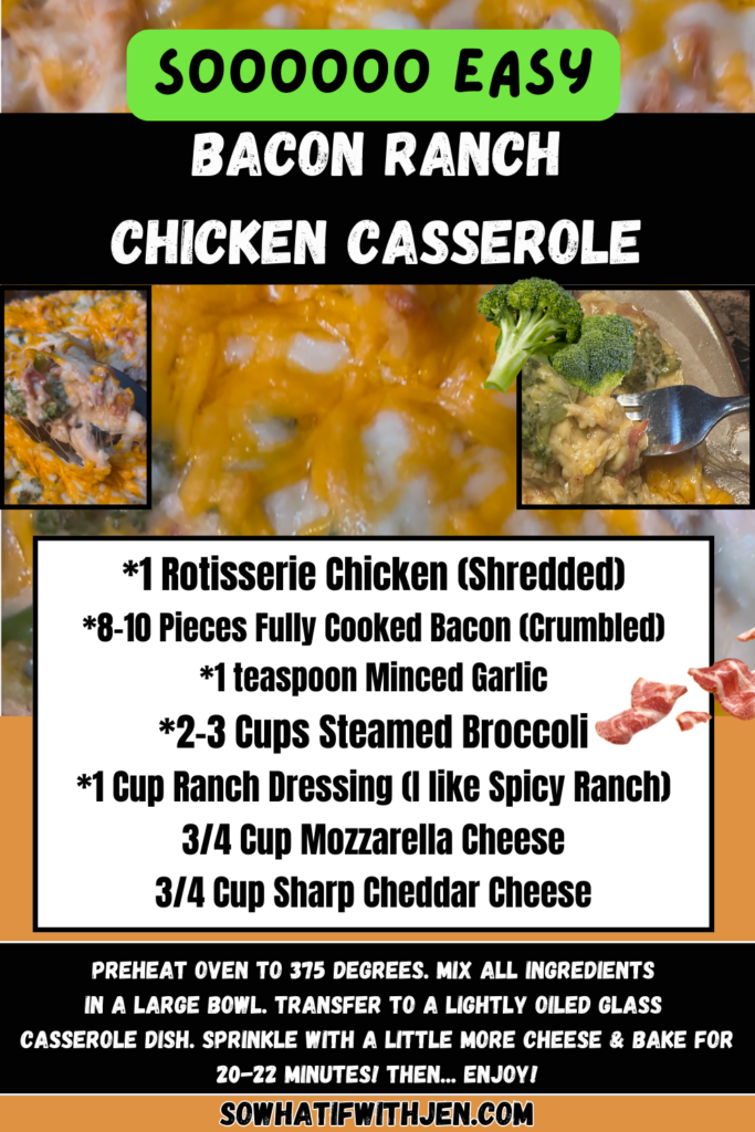 Easy Keto Bacon Ranch Chicken Casserole
