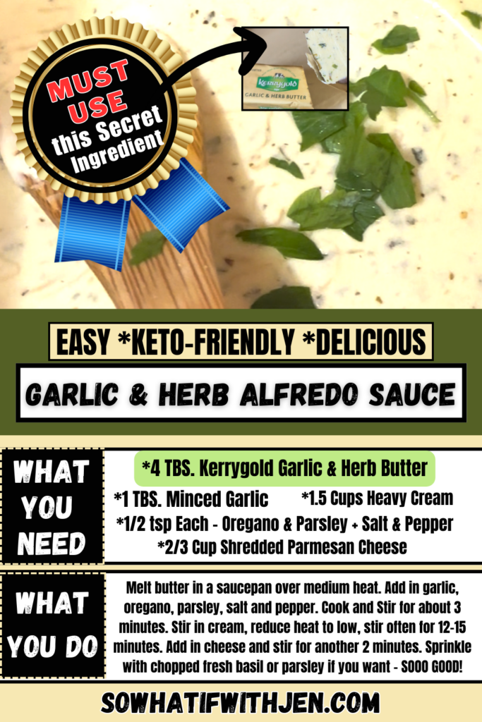 Homemade Keto Garlic and Herb Alfredo Sauce